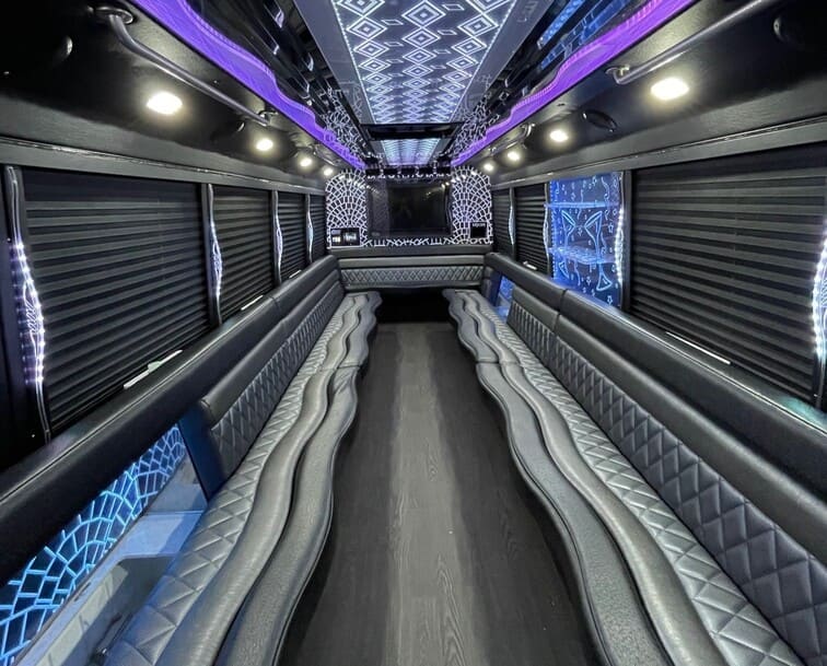 Specialty Party Buses With Restroom interior